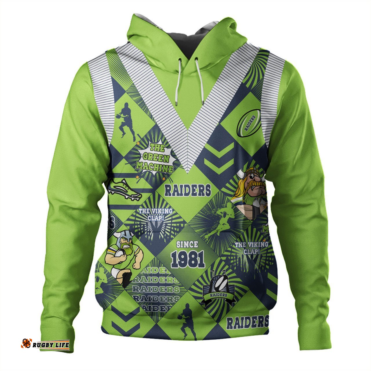 canberra raiders hoodie - argyle patterns style tough fan rugby for life
