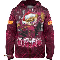 cane toads christmas hoodie - custom maroons cane toads aboriginal inspired christmas hoodie