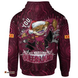 cane toads christmas hoodie - custom maroons cane toads aboriginal inspired christmas hoodie