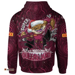 cane toads christmas hoodie - custom maroons cane toads aboriginal inspired christmas hoodie