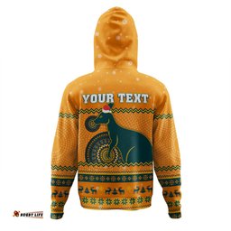 australia wallabies christmas custom hoodie - ugly xmas and aboriginal patterns for die hard fan hoodie