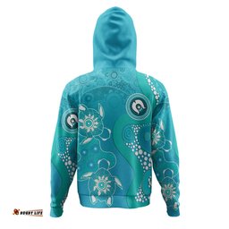 australia turtles aboriginal hoodie - indigenous dot turtles in the ocean (sapphire) hoodie