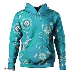 australia turtles aboriginal hoodie - indigenous dot turtles in the ocean (sapphire) hoodie