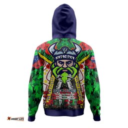 canberra raiders anzac watercolour custom hoodie - remembrance canberra raiders anzac day with poppy flower