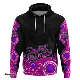 australia aboriginal hoodie lizard pink