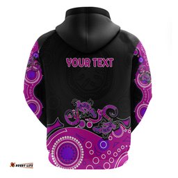 australia aboriginal hoodie lizard pink