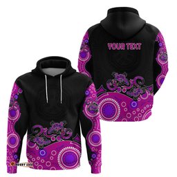 australia aboriginal hoodie lizard pink