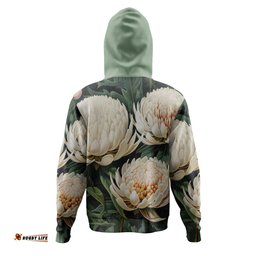 australia waratah hoodie - white waratah flowers fine art ver2 hoodie