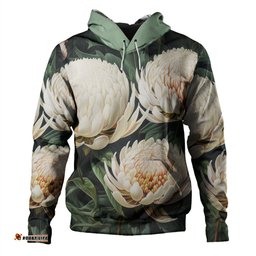 australia waratah hoodie - white waratah flowers fine art ver2 hoodie
