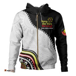 australia hoodie naidoc week indigenous culture inspired keep the fire burning! blak, loud and proud