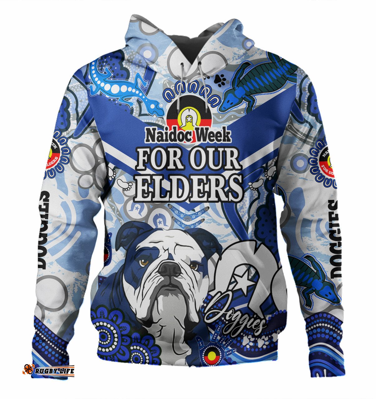 canterbury-bankstown bulldogs custom hoodie - naidoc week doggies hoodie