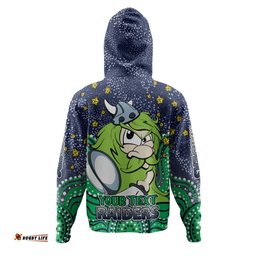 canberra raiders custom hoodie - custom with aboriginal inspired style of dot painting patterns  hoodie
