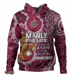 manly warringah sea eagles hoodie - manly for life hoodie