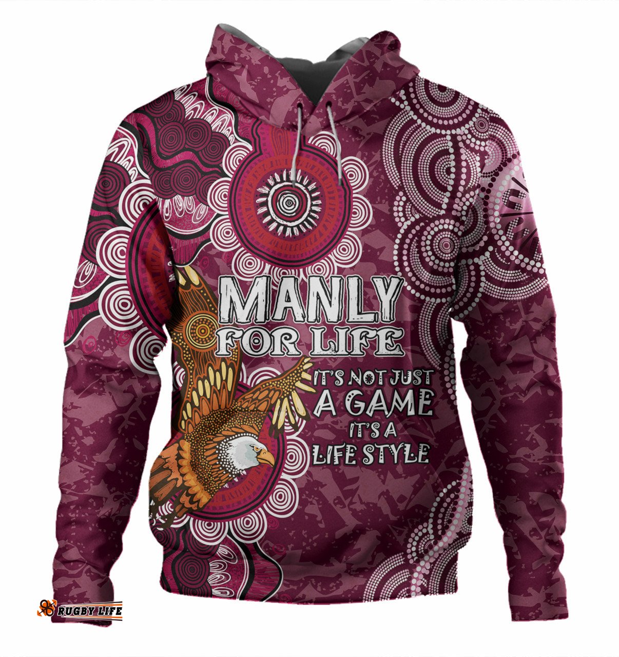 manly warringah sea eagles hoodie - manly for life hoodie