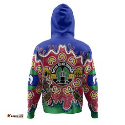australia torres strait islands custom hoodie - torres strait islanders dhari with goannas and dot art reunion hoodie