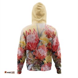 australia waratah hoodie - yellow orange waratah flowers art hoodie