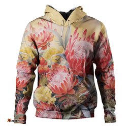 australia waratah hoodie - yellow orange waratah flowers art hoodie