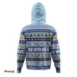 new south wales christmas custom hoodie - happy chrissie ugly style hoodie