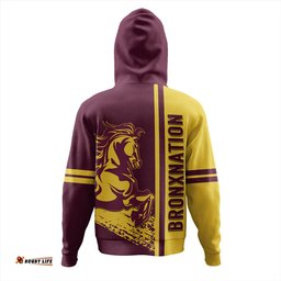 brisbane broncos hoodie - broncos mascot quater style