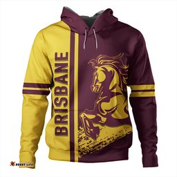 brisbane broncos hoodie - broncos mascot quater style
