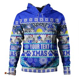 canterbury-bankstown bulldogs christmas aboriginal custom hoodie - indigenous knitted ugly xmas style hoodie