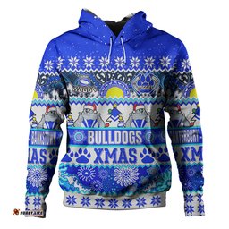 canterbury-bankstown bulldogs christmas aboriginal custom hoodie - indigenous knitted ugly xmas style hoodie
