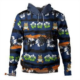 canberra raiders hoodie - tropical hibiscus and coconut trees