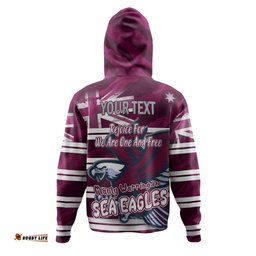 manly warringah sea eagles hoodie - happy australia day we are one and free