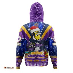 melbourne storm christmas custom hoodie - storm man santa claus aussie big things hoodie