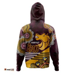 brisbane broncos custom hoodie - go! let's go! up the mighty bronx home jersey hoodie