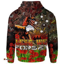 manly warringah sea eagles hoodie - anzac manly warringah sea eagles with remembrance poppy and indigenous patterns hoodie