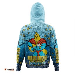 gold coast titans custom hoodie - team with dot and star patterns for tough fan hoodie