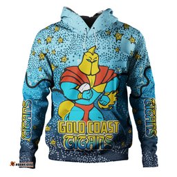 gold coast titans custom hoodie - team with dot and star patterns for tough fan hoodie