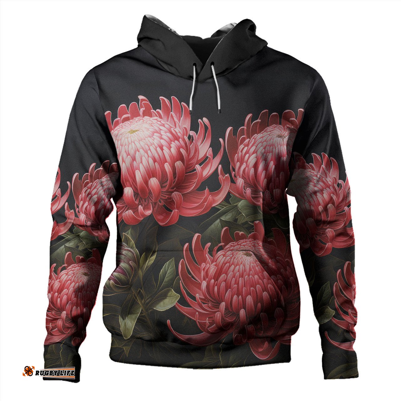 australia waratah hoodie - red waratah flowers fine art ver1 hoodie