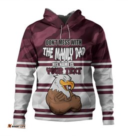 manly warringah sea eagles father's day hoodie - screaming dad and crazy fan
