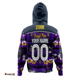 melbourne storm hoodie - eat sleep repeat with tropical patterns