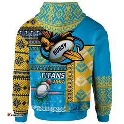 gold coast titans hoodie - custom christmas snowflakes gold coast titans mascot hoodie