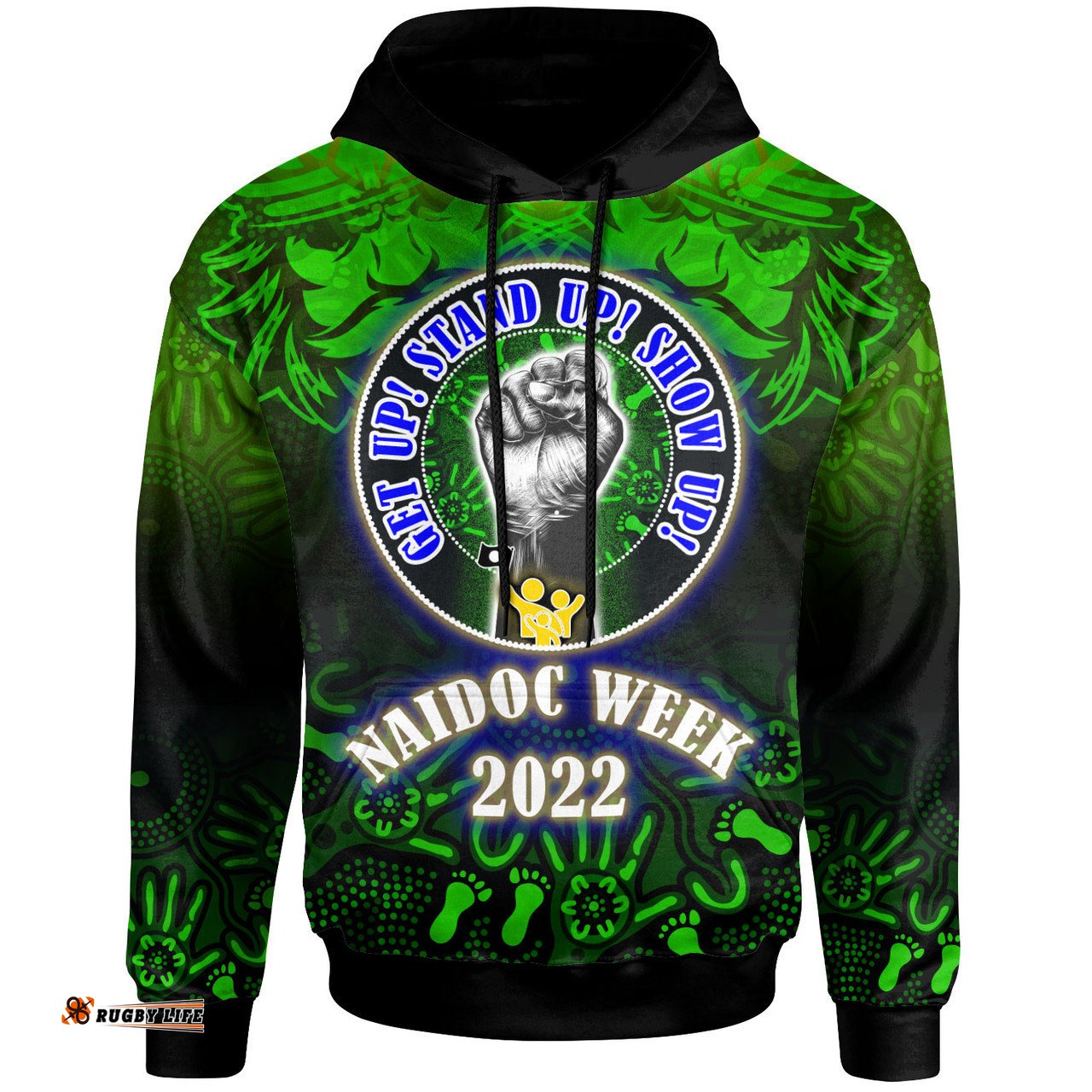 canberra raiders hoodie - custom naidoc family aboriginal inspired dot art hoodie