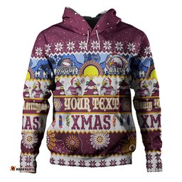 manly warringah sea eagles christmas aboriginal custom hoodie - indigenous knitted ugly xmas style hoodie