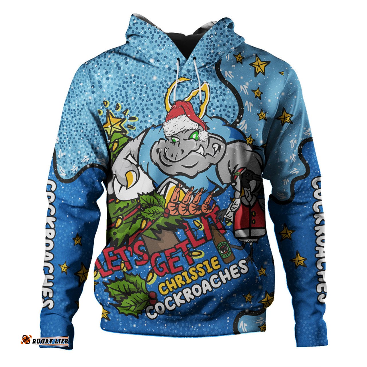 new south wales cockroaches christmas custom hoodie - let's get lit chrisse pressie hoodie