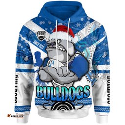 canterbury-bankstown bulldogs christmas hoodie - custom canterbury-bankstown bulldogs aboriginal inspired christmas hoodie