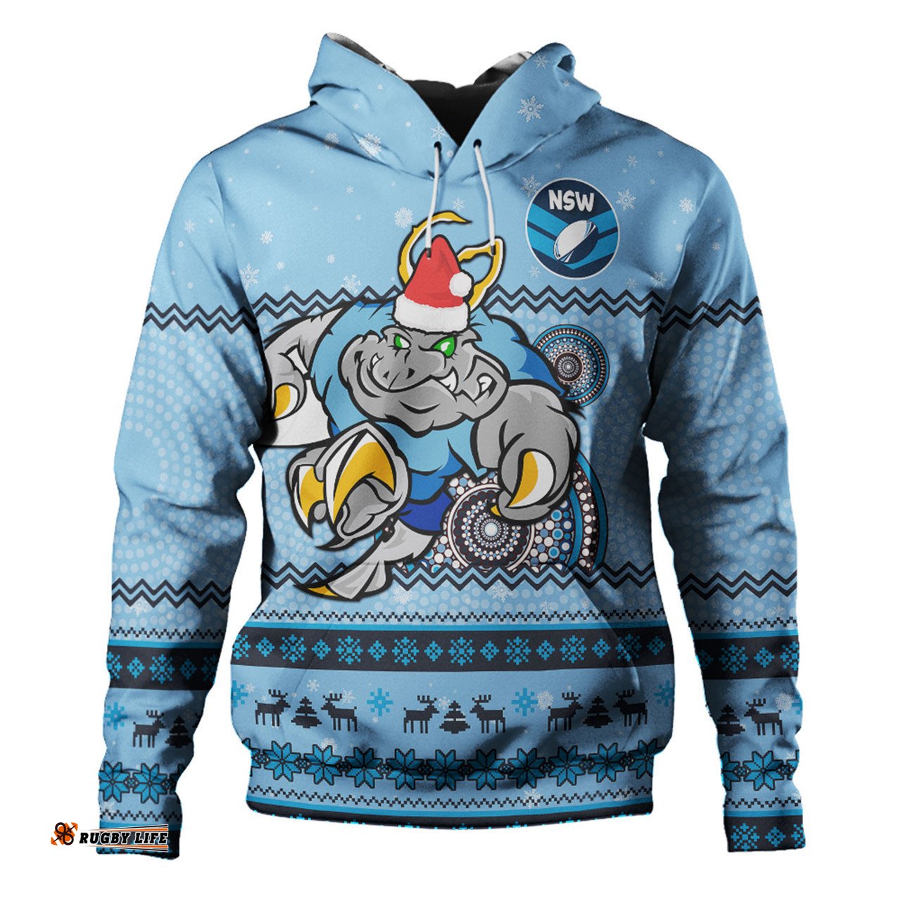 new south wales cockroaches christmas custom hoodie - ugly xmas and aboriginal patterns for die hard fan hoodie