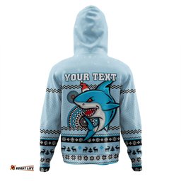 cronulla-sutherland sharks christmas custom hoodie - ugly xmas and aboriginal patterns for die hard fan hoodie