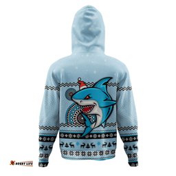 cronulla-sutherland sharks christmas custom hoodie - ugly xmas and aboriginal patterns for die hard fan hoodie