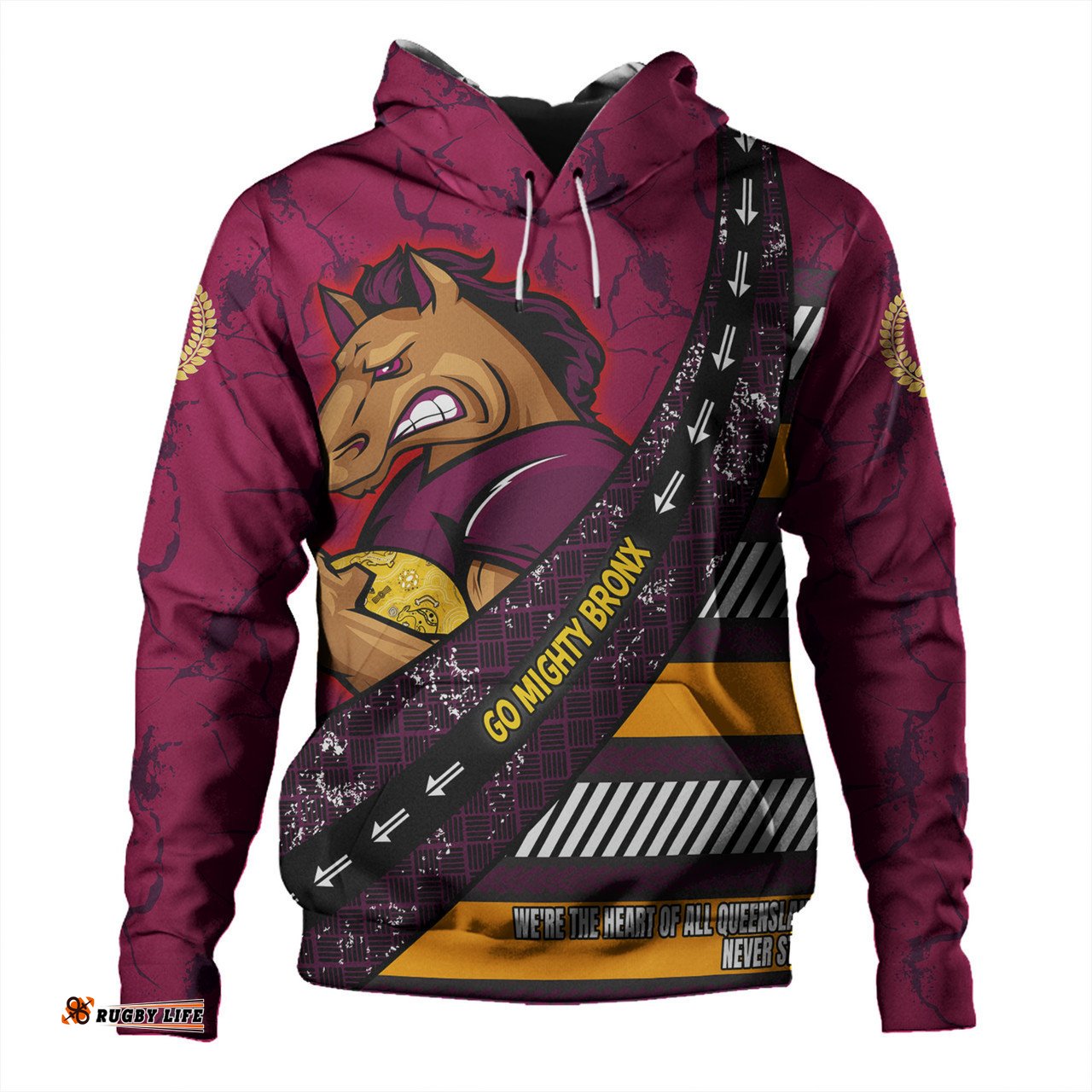 brisbane broncos hoodie - theme song for rugby with sporty style