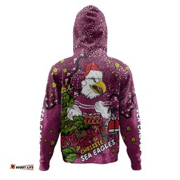 manly warringah sea eagles christmas custom hoodie - let's get lit chrisse pressie hoodie