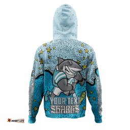 cronulla-sutherland sharks custom hoodie - team with dot and star patterns for tough fan hoodie