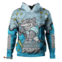 cronulla-sutherland sharks custom hoodie - team with dot and star patterns for tough fan hoodie