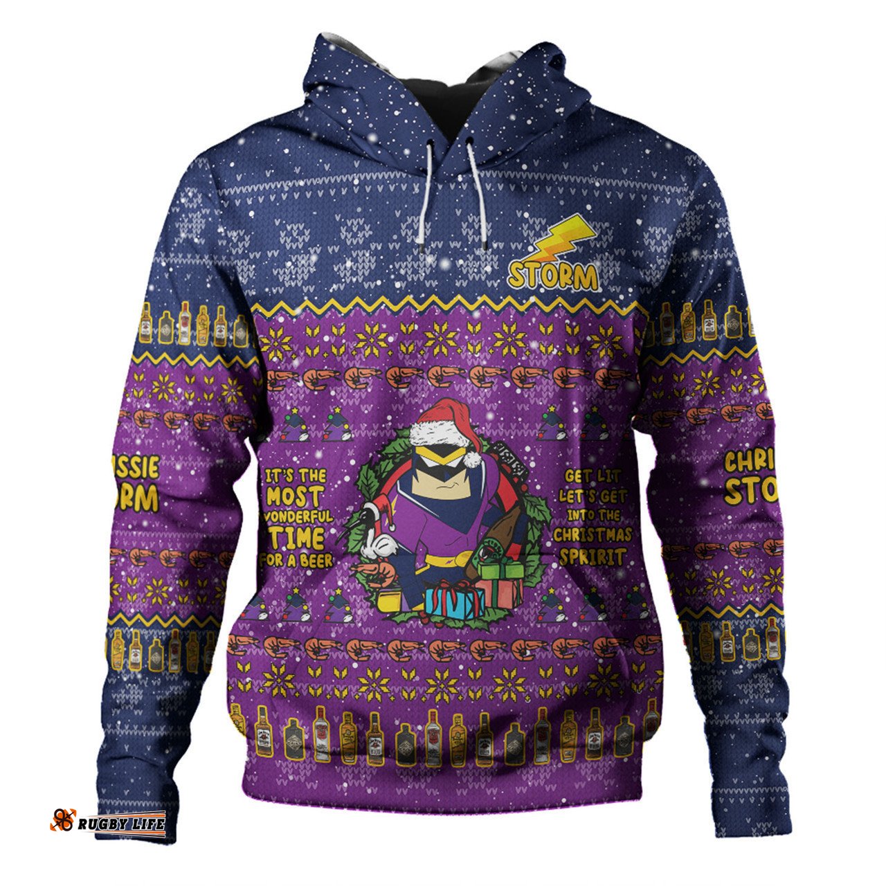 melbourne storm christmas custom hoodie - chrissie spirit hoodie