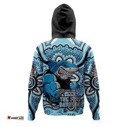 cronulla-sutherland sharks hoodie aboriginal inspired naidoc week custom for die hard fan supporters